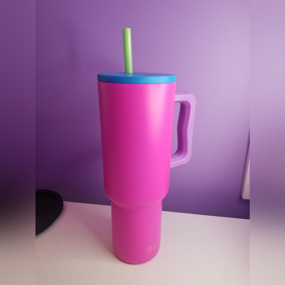 Simple Modern 40oz Trek 80s Pink And Blue Tumbler w/Straw Sipper